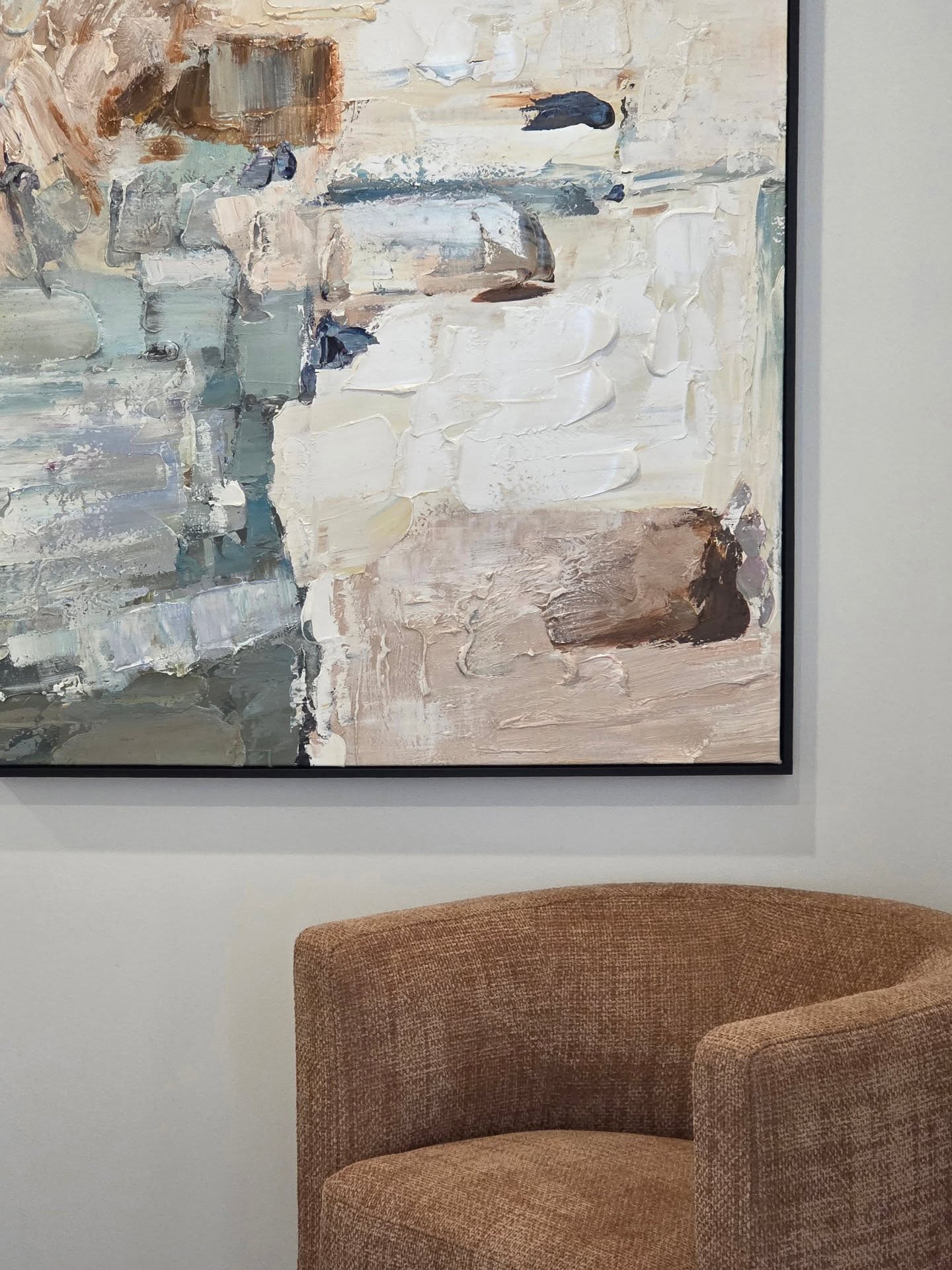 A well-designed space always has a focal point, something that quietly anchors the room and draws you in.
In this case, it’s the artwork.

Textural, earthy and grounding, it sets the tone for everything around it, from the occasional chair to the overall palette.

This is where thoughtful design goes beyond selecting furniture. It’s about curating pieces that feel intentional and connected.

Through our network of trusted artists, we source artwork that not only complements your space, but elevates it. Because the right piece doesn’t just fill a wall, it defines the room.

If you’re creating a home on the Sunshine Coast and want it to feel considered from every angle, we’d love to help.

#interiordesign #earthyinteriors #layeredinteriors #moderninteriors #sunshinecoastinteriordesigner