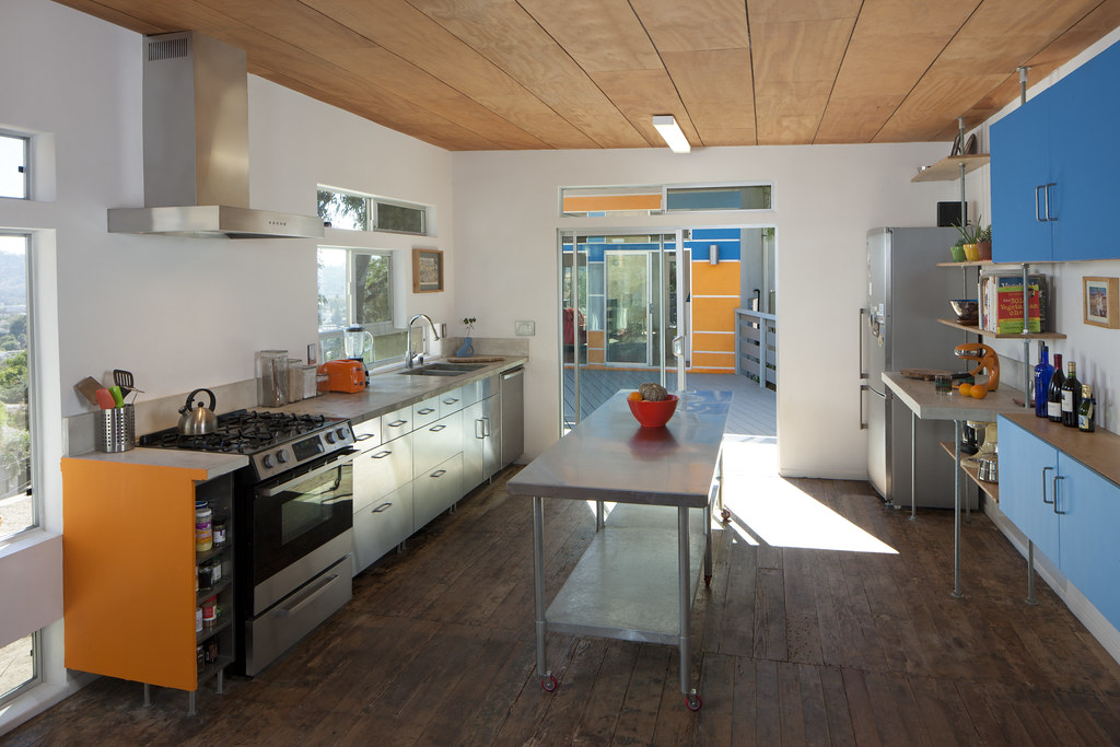 The kitchen in a four-bed flat