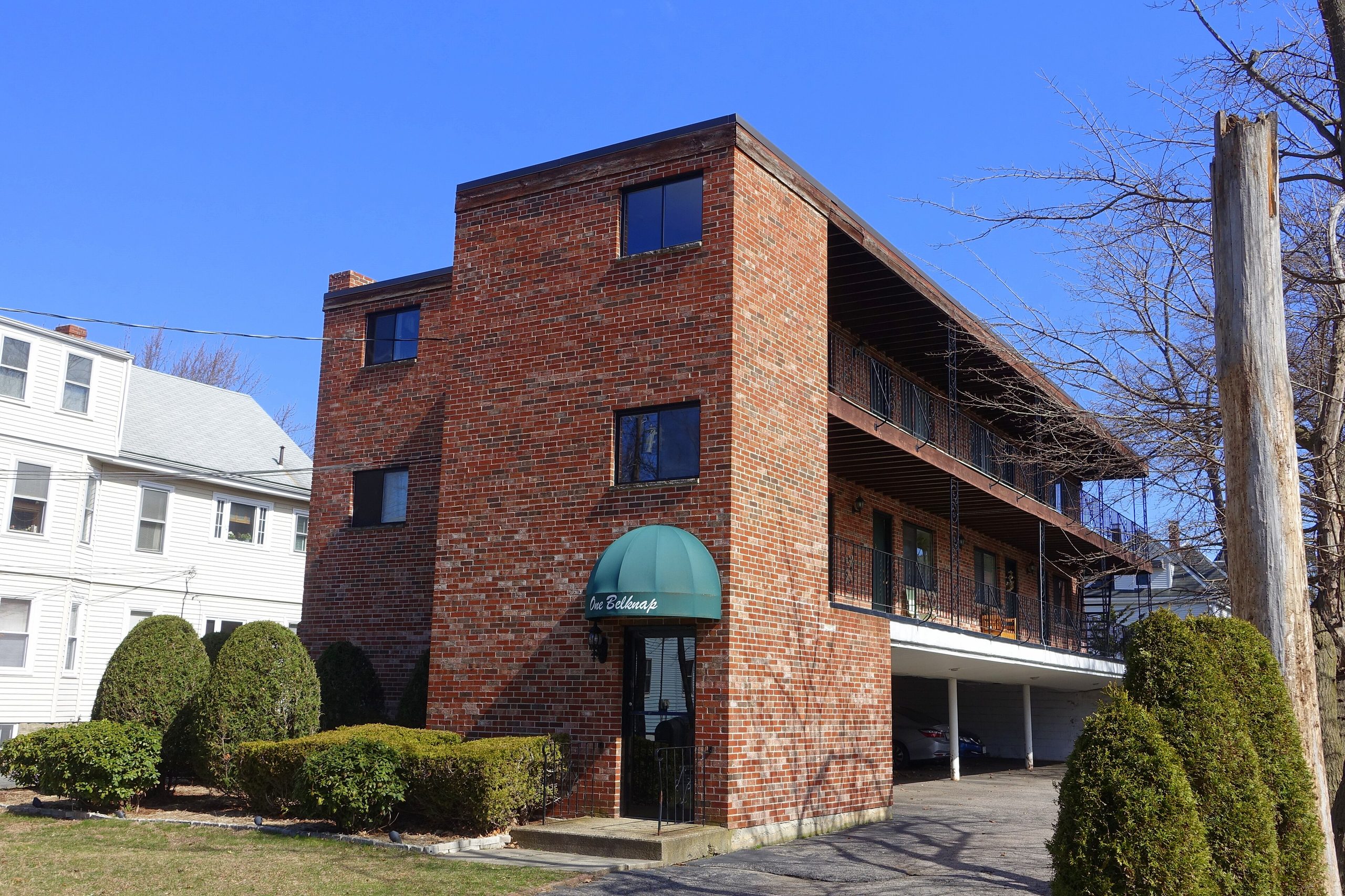 The brick building on the corner