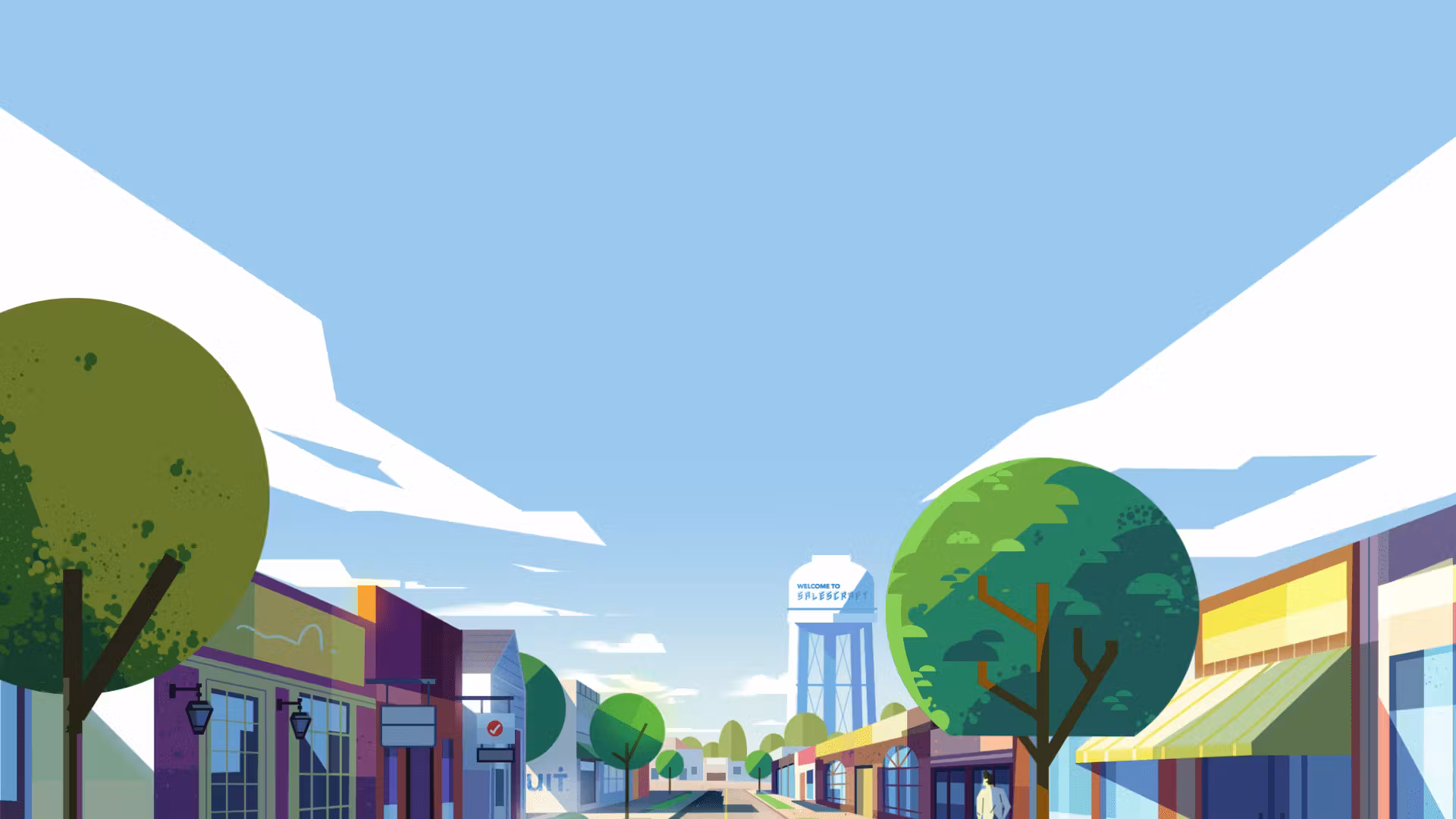 2D illustration of Ledgerly's town.